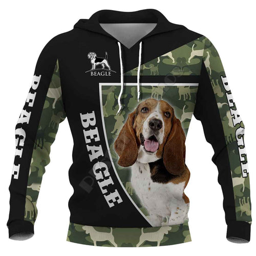 Camouflage Dog 3D Digital Printed Sweatshirt Hoodie
